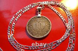Old Classic Mexican Aztec Calendar Pendant on a 28 925 Sterling Silver Chain
