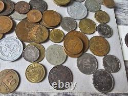 Old Foreign World Coin Lot With Silver See Pics 70 Coins! Canada Hong Kong Peru