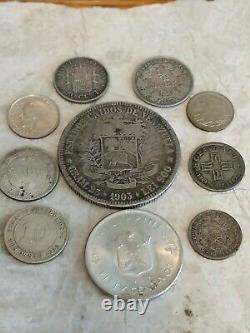 Old Vintage Antique Foreign Coin Lot Collection of Old World SILVER Coins
