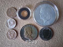 Old WORLD Silver Gold Coin Lot -1898 1971 -6 Silver 1 Gold Lot #891-8