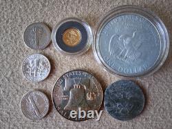 Old WORLD Silver Gold Coin Lot -1898 1971 -6 Silver 1 Gold Lot #891-8
