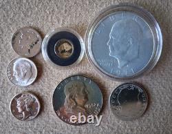 Old WORLD Silver Gold Coin Lot -1898 1971 -6 Silver 1 Gold Lot #891-8