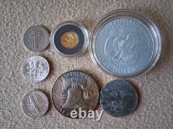 Old WORLD Silver Gold Coin Lot -1898 1971 -6 Silver 1 Gold Lot #891-8