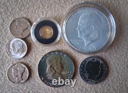 Old WORLD Silver Gold Coin Lot -1898 1971 -6 Silver 1 Gold Lot #891-8