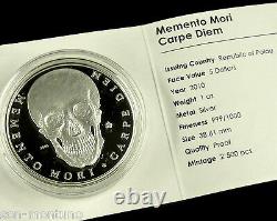 PALAU 2010 Memento Mori SILVER SKULL COIN Extremely Hard to Find VERY RARE