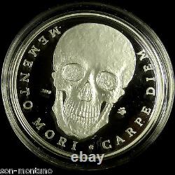 PALAU 2010 Memento Mori SILVER SKULL COIN Extremely Hard to Find VERY RARE