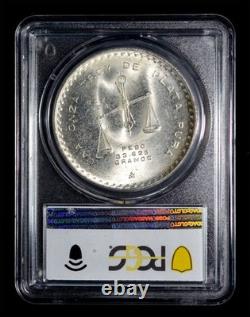 PCGS MS63 1980 MO Mexico Silver 1 Onza Amazing Rainbow toning