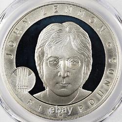 PCGS PR68 DCAM 2010 Alderney John Lennon 70th Birthday £5 Silver Proof Coin
