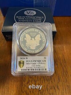 PCGS PR70 End of World War II 75th Anniversary American Eagle Silver Proof Coin