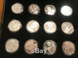 PGA World Golf Hall of Fame Lot of 15 Coins with Cases. 999 Silver Medallions