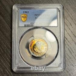 PR68 1961 South Africa 10 Cent Silver Proof, PCGS- Rainbow Toned (Only 1 Finer!)