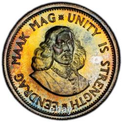 PR68 1961 South Africa 10 Cent Silver Proof, PCGS- Rainbow Toned (Only 1 Finer!)