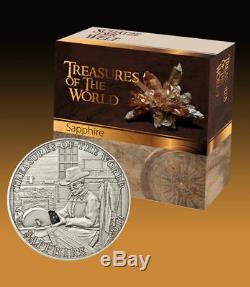 Palau 2010 $5 Treasures of the World SAPPHIRE Silver Coin Mintage ONLY 2000