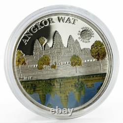 Palau 5 dollars World of Wonders Angkor Wat colored proof silver coin 2010