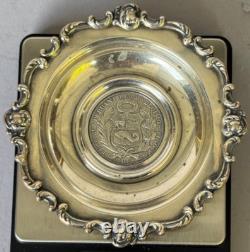 Peru 1915 Republica Peruana Lima Peru 9 Decimos Fino Un Sol Coin Silver Tray