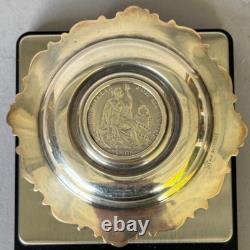 Peru 1915 Republica Peruana Lima Peru 9 Decimos Fino Un Sol Coin Silver Tray