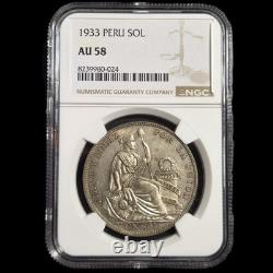 Peru 1 Un Sol Keydate 1933 NGC AU 58 Very Nice Almost MS