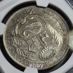 Peru 1 Un Sol Keydate 1933 NGC AU 58 Very Nice Almost MS