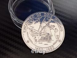 Portugal 100 Escudos Encounter of Two Worlds 1991 Silver Coin Iberoamerican