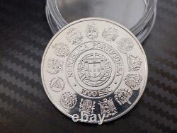 Portugal 100 Escudos Encounter of Two Worlds 1991 Silver Coin Iberoamerican