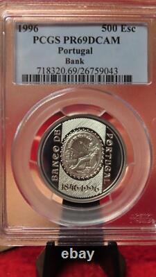 Portugal 1996 Bank Seal silver coin 500 escudos PCGS graded PR69
