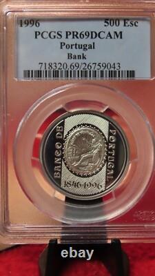 Portugal 1996 Bank Seal silver coin 500 escudos PCGS graded PR69