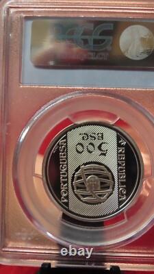 Portugal 1996 Bank Seal silver coin 500 escudos PCGS graded PR69