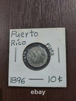 Puerto Rico Spanish Colony Genuine Silver XF Coins minted Madrid. Complete Set
