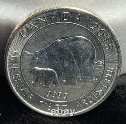 QE II SILVER COIN, CANADIAN 8 DOLLARS, 1.5oz. 9999 SILVER, 2015, NICE