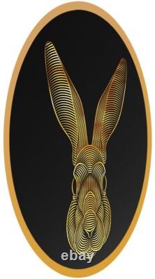 RARE 100pc LUNAR RABBIT Calendar V1 Silver Coin 2023 Chad OPTICAL ILLUSION Gl.pl