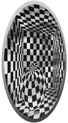 RARE (100pcs) AWARDED Chad ILLUSION ROOM V2 Silver Coin 200 Francs 2023 OPTICAL