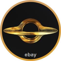 RARE (100pcs) BLACK HOLE Chad V1 Silver Coin 200 Francs 2023 OPTICAL ILLUSION