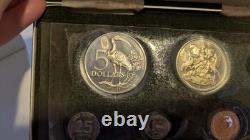 RARE 1971 Trinidad Tobago Proof Set From Franklin Mint SILVER Original Box COA