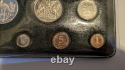 RARE 1971 Trinidad Tobago Proof Set From Franklin Mint SILVER Original Box COA