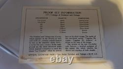 RARE 1971 Trinidad Tobago Proof Set From Franklin Mint SILVER Original Box COA