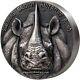 Rhino Big Five 5 Oz Silver Coin Antiqued Ultra High Relief Ivory Coast 2019