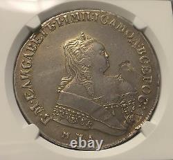 RUSSIA EMPIRE SILVER ROUBLE 1749 SPB MMD Elizabeth Russian Imperial Rouble NGC