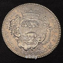 Rare 1745 France Orleans Silver Jeton Coin 1700s Colas de Mondru