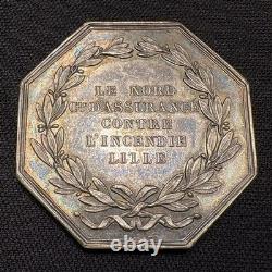 Rare 1840s France Silver Jeton Coin Louis Philippe Lille Insurance 1800s