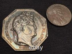 Rare 1840s France Silver Jeton Coin Louis Philippe Lille Insurance 1800s
