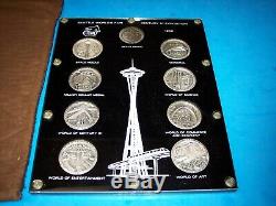 Rare 1962 Seattle Worlds Fair. 999 Silver Coin Set 8 Medals Plus Space Medal