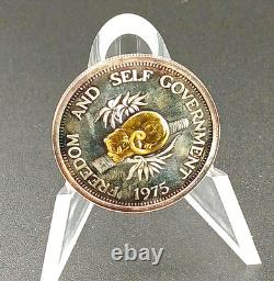 Rare 1975 Solomon Islands $30 Freedom Self Government Gold Silver Vintage Coin
