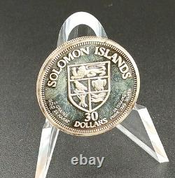 Rare 1975 Solomon Islands $30 Freedom Self Government Gold Silver Vintage Coin