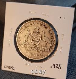 Rare Australian Silver? 1910 Australia Florin Key Date One Year Type