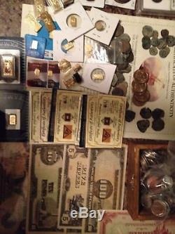 Rare Gold Coins, Silver, US and World Currency Lot