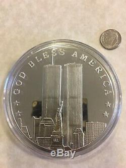 Rare Huge 9/11 World Trade Center WTC 3.5 4oz. 999 Fine Silver Round Bar Coin