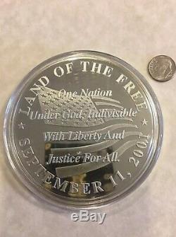 Rare Huge 9/11 World Trade Center WTC 3.5 4oz. 999 Fine Silver Round Bar Coin