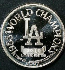 Rare LA DODGERS 1988 World Champions MLB Limited Edition 1 Oz. 999 Silver Coin