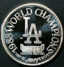 Rare LA DODGERS 1988 World Champions MLB Limited Edition 1 Oz. 999 Silver Coin
