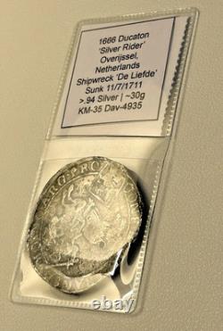 Rare Netherlands 1666 Overijssel Ducaton Silver Rider'De Liefde' Shipwreck 1711